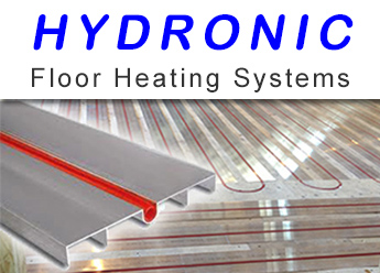 Hydronic floor heating systems for warming kitchen floors