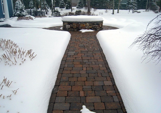 A heated paver walkway.