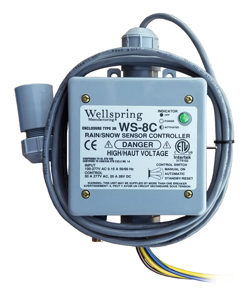 Warmzone WS-8C snow sensor (activation device) for roof de-icing systems.